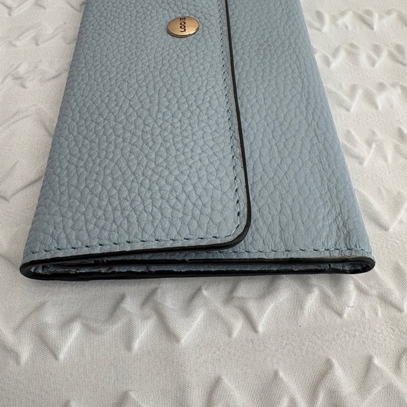 LODIS BLUE Kate Classic Pebbled Leather RFID Slim Large Flap Snap Wallet~UNIQUE - Picture 7 of 12